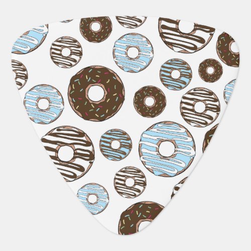 Pattern Of Donuts Blue Donuts Brown Donuts Guitar Pick