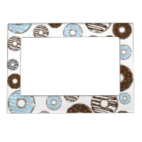 Pattern Of Donuts, Blue Donuts, Brown Donuts
