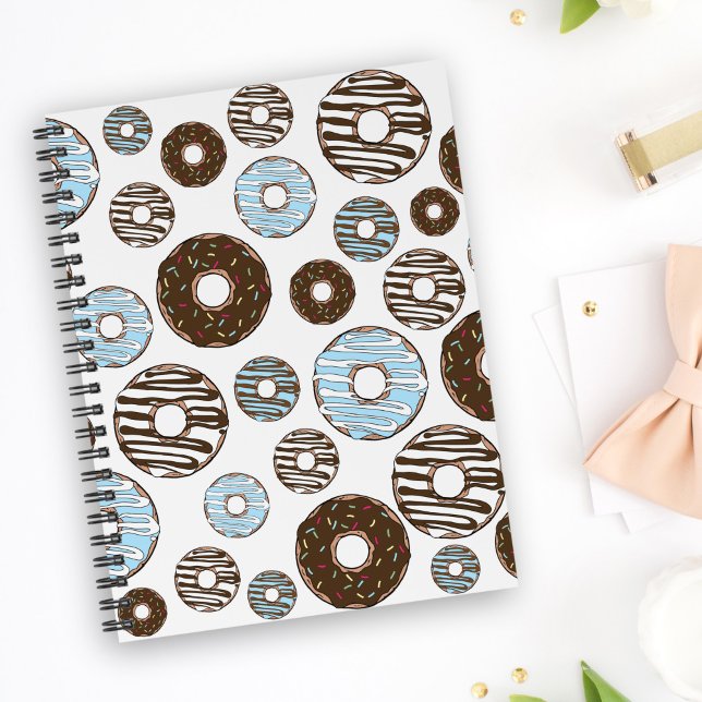 Pattern Of Donuts, Blue Donuts, Brown Donuts Notebook (Creator Uploaded)