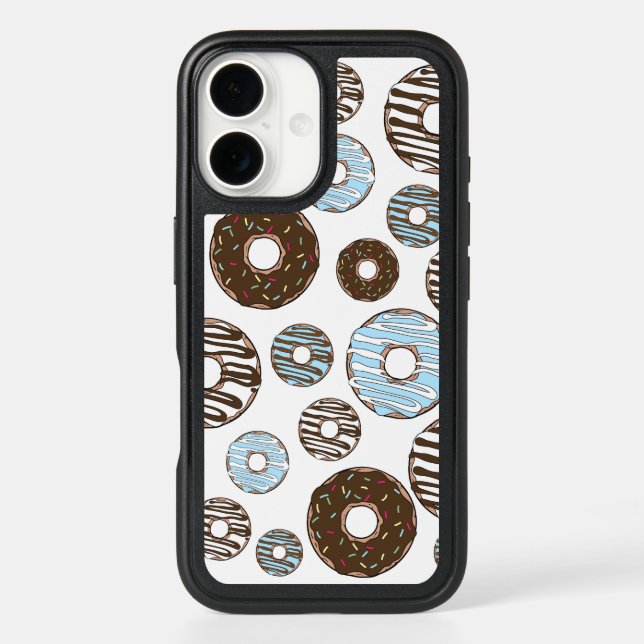 Pattern Of Donuts, Blue Donuts, Brown Donuts Otterbox iPhone Case (Back)