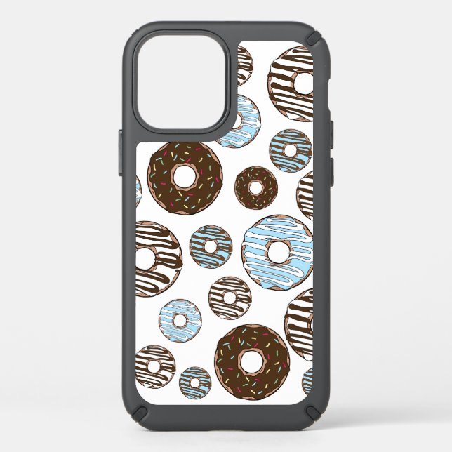 Pattern Of Donuts, Blue Donuts, Brown Donuts Speck iPhone 12 Case (Front)