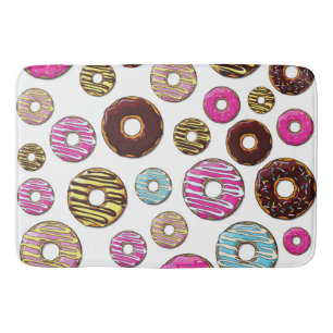 Pattern Of Donuts, Colorful Donuts, Sprinkles Bath Mat