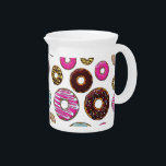 Pattern Of Donuts, Colorful Donuts, Sprinkles Beverage Pitcher<br><div class="desc">Cute,  fun and adorable pattern with colorful donuts. Modern and trendy gift,  perfect for the donut lover in your life.</div>