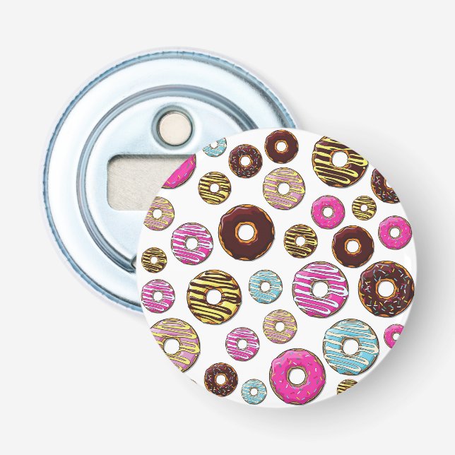 Pattern Of Donuts, Colorful Donuts, Sprinkles Bottle Opener (Front)