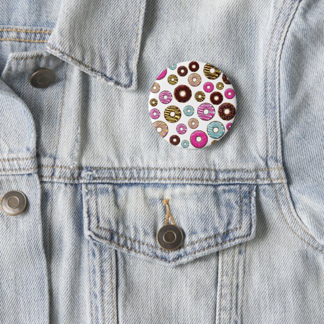 Pattern Of Donuts, Colorful Donuts, Sprinkles Button (In Situ)