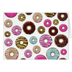 Pattern Of Donuts, Colorful Donuts, Sprinkles Cards