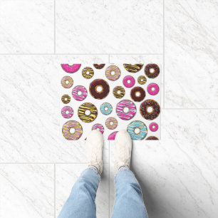Pattern Of Donuts, Colorful Donuts, Sprinkles Doormat