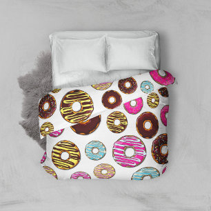 Pattern Of Donuts, Colorful Donuts, Sprinkles Duvet Cover