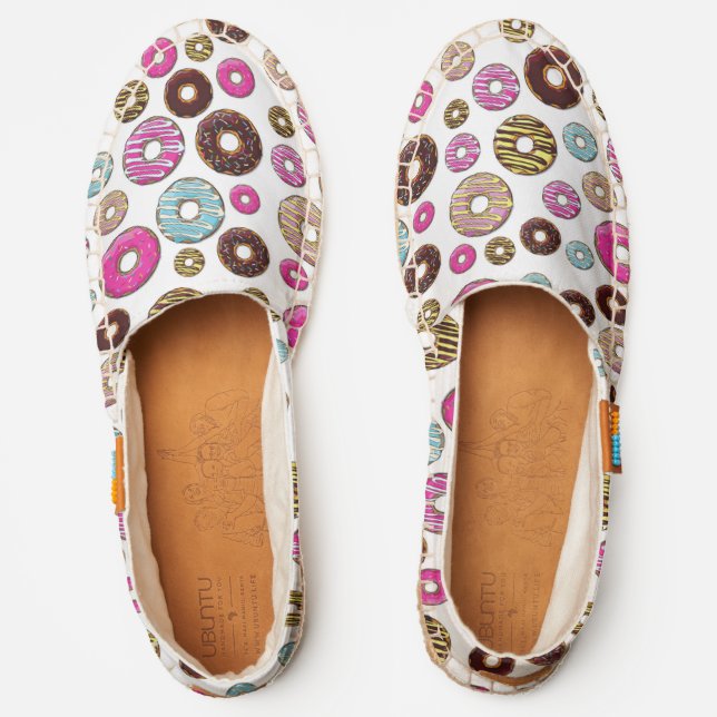 Pattern Of Donuts, Colorful Donuts, Sprinkles Espadrilles (Front)