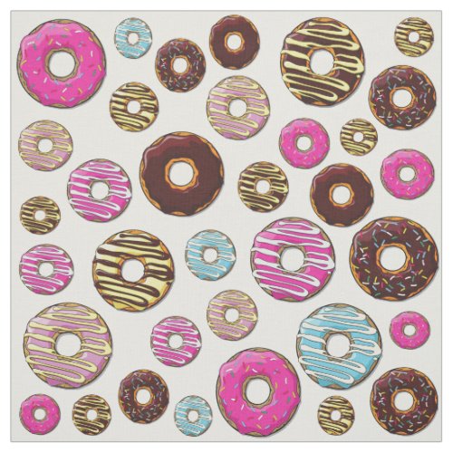 Pattern Of Donuts Colorful Donuts Sprinkles Fabric