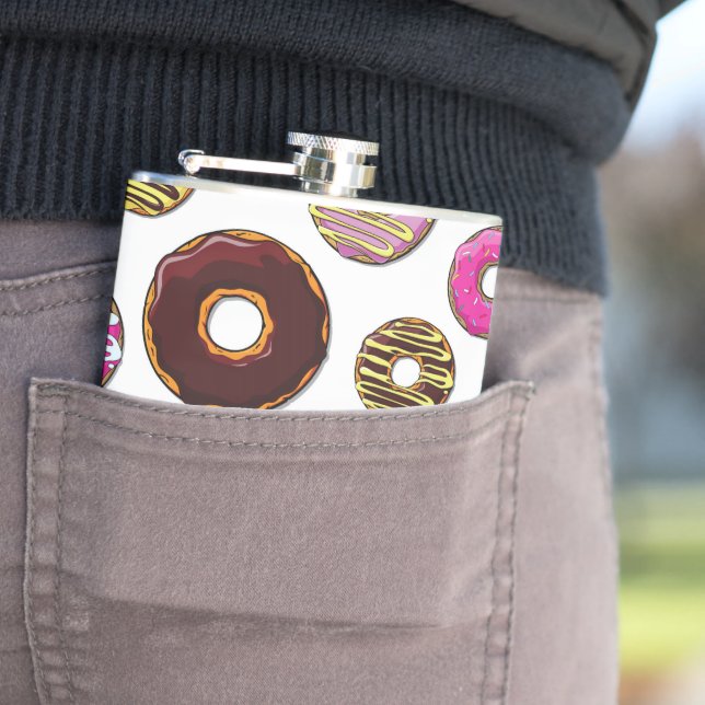 Pattern Of Donuts, Colorful Donuts, Sprinkles Flask (In Situ)