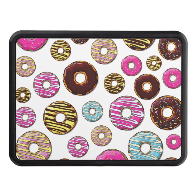 Pattern Of Donuts, Colorful Donuts, Sprinkles Hitch Cover (Front)