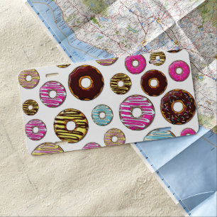 Pattern Of Donuts, Colorful Donuts, Sprinkles License Plate