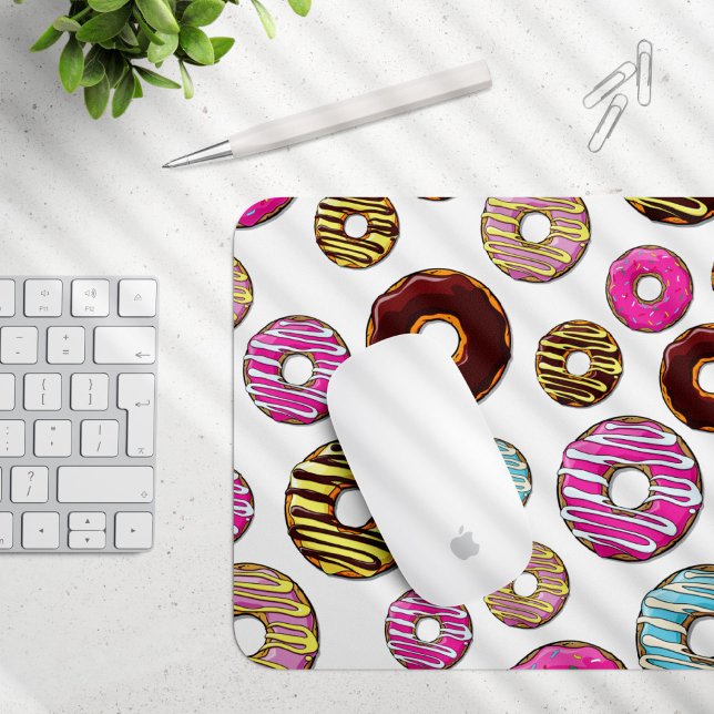 Pattern Of Donuts, Colorful Donuts, Sprinkles Mouse Pad (Creator Uploaded)