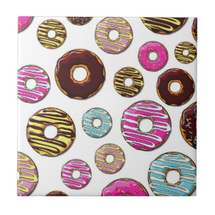 Pattern Of Donuts, Colorful Donuts, Sprinkles Tile