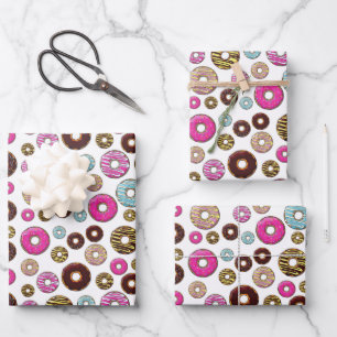 Pattern Of Donuts, Colorful Donuts, Sprinkles Wrapping Paper Sheets
