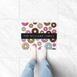 Pattern Of Donuts, Colorful Donuts, Your Name Doormat