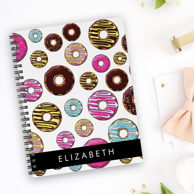 Pattern Of Donuts, Colorful Donuts, Your Name Planner (Creator Uploaded)