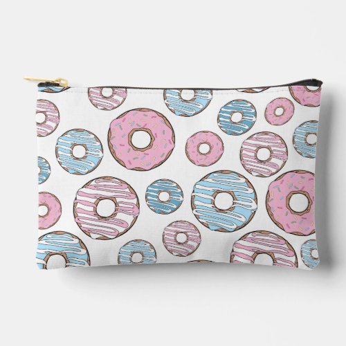 Pattern Of Donuts Pink Donuts Blue Donuts Accessory Pouch