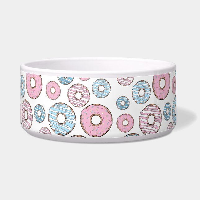Pattern Of Donuts, Pink Donuts, Blue Donuts Bowl (Front)