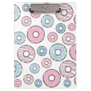 Pattern Of Donuts, Pink Donuts, Blue Donuts Clipboard