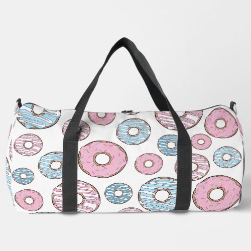 Pattern Of Donuts Pink Donuts Blue Donuts Duffle Bag