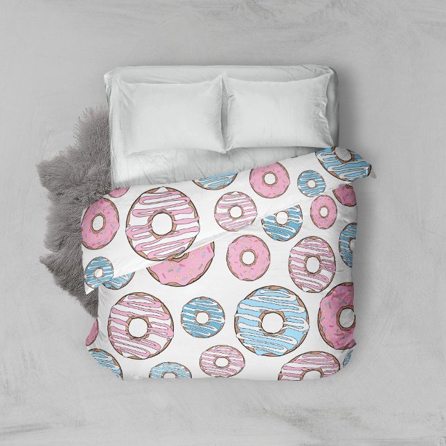 Pattern Of Donuts, Pink Donuts, Blue Donuts Duvet Cover (Creator Uploaded)