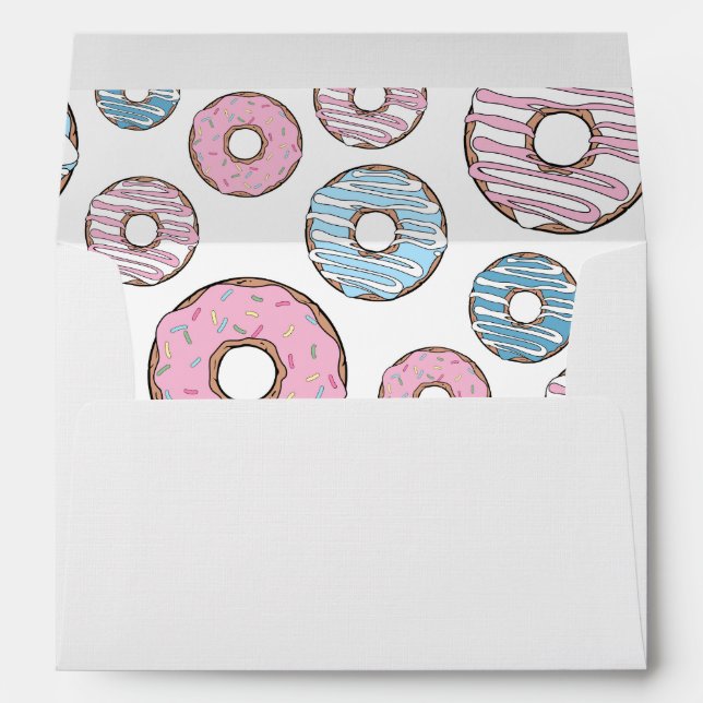 Pattern Of Donuts, Pink Donuts, Blue Donuts Envelope (Back (Bottom))