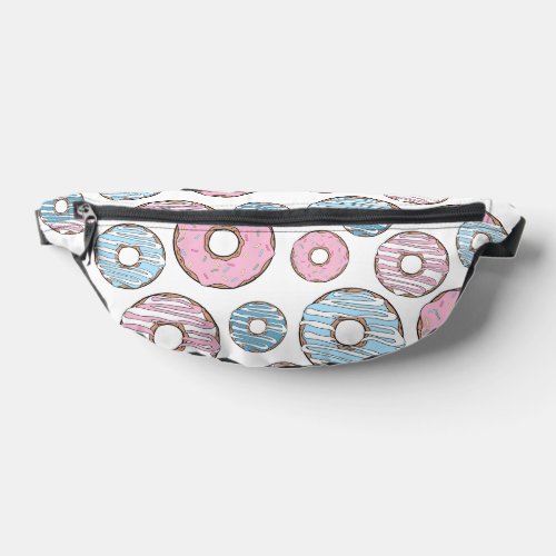 Pattern Of Donuts Pink Donuts Blue Donuts Fanny Pack