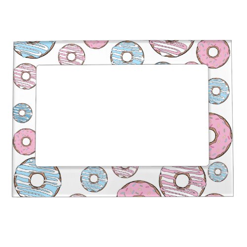 Pattern Of Donuts Pink Donuts Blue Donuts Magnetic Frame