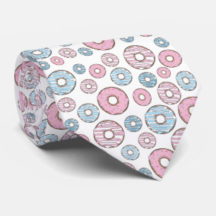 Pattern Of Donuts, Pink Donuts, Blue Donuts Neck Tie