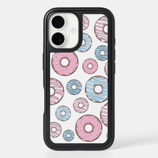 Pattern Of Donuts, Pink Donuts, Blue Donuts Otterbox iPhone Case (Back)