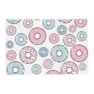Pattern Of Donuts, Pink Donuts, Blue Donuts Placemat