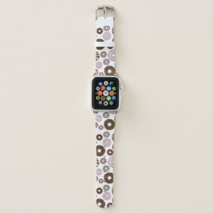 Pattern Of Donuts, Pink Donuts, Brown Donuts Apple Watch Band