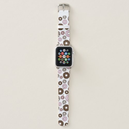 Pattern Of Donuts Pink Donuts Brown Donuts Apple Watch Band