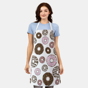 Pattern Of Donuts, Pink Donuts, Brown Donuts Apron
