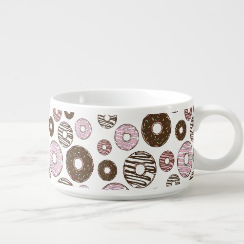 Pattern Of Donuts Pink Donuts Brown Donuts Bowl