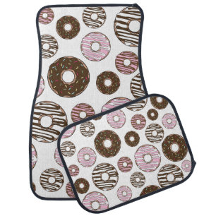 Pattern Of Donuts, Pink Donuts, Brown Donuts Car Floor Mat