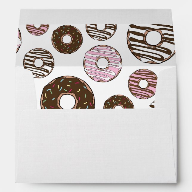 Pattern Of Donuts, Pink Donuts, Brown Donuts Envelope (Back (Bottom))