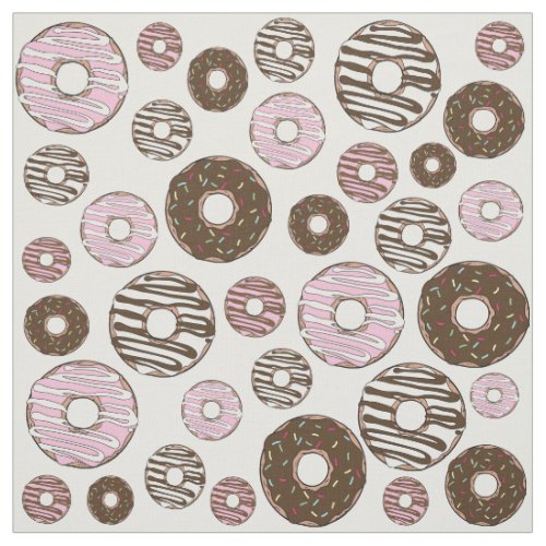 Pattern Of Donuts Pink Donuts Brown Donuts Fabric