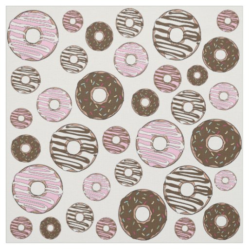 Pattern Of Donuts, Pink Donuts, Brown Donuts Fabric