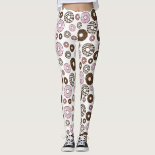 Pattern Of Donuts, Pink Donuts, Brown Donuts Leggings