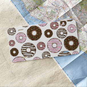 Pattern Of Donuts, Pink Donuts, Brown Donuts License Plate