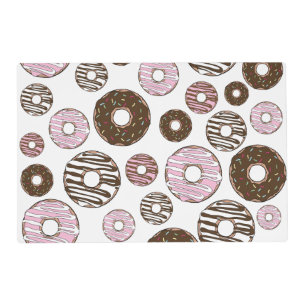 Pattern Of Donuts, Pink Donuts, Brown Donuts Placemat