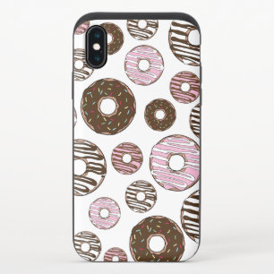 Pattern Of Donuts, Pink Donuts, Brown Donuts iPhone X Slider Case