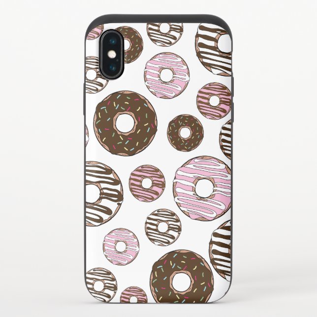 Pattern Of Donuts, Pink Donuts, Brown Donuts Uncommon iPhone Case (Back)