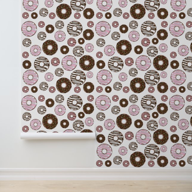 Pattern Of Donuts, Pink Donuts, Brown Donuts Wallpaper (Application)