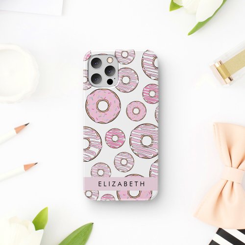 Pattern Of Donuts Pink Donuts Icing Your Name iPhone 12 Pro Case