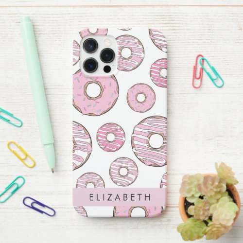 Pattern Of Donuts Pink Donuts Icing Your Name iPhone 12 Pro Case