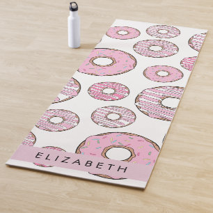Pattern Of Donuts, Pink Donuts, Icing, Your Name Yoga Mat